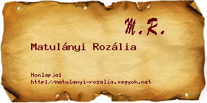Matulányi Rozália névjegykártya